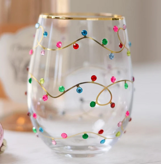 Rhinestone Lights Wine Glass