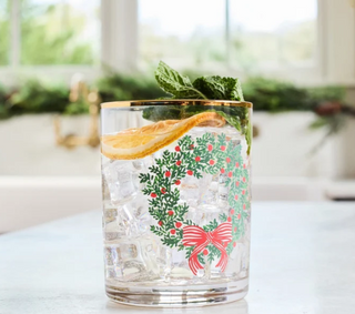 Wreath & Ribbon Cocktail Glass