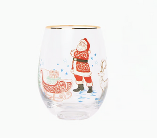Tidings & Toile Wine Glass