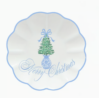 merry Christmas platter on a white background