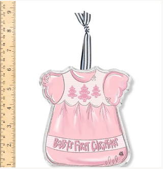 Pink Baby's First Christmas Acrylic Ornament
