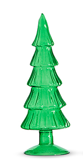 10" Green Glass Tree