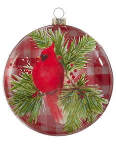 Holly Berry Cardinal Ornament