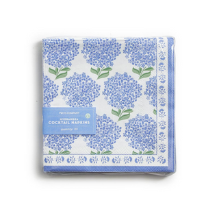 Hydrangea Cocktail Napkin Set Blue