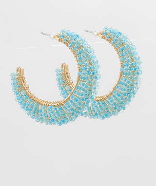 Turquoise Wrapped Bead Hoop