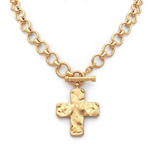 Golden Cross Toggle Necklace