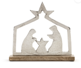 Metal and Wood Holy Family