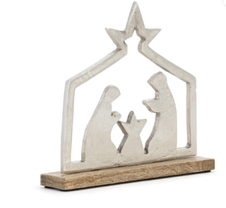 Metal and Wood Holy Family