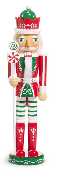 15" Peppermint Nutcracker Decor