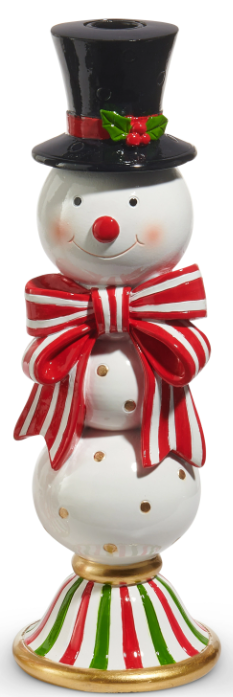 Happy Snowman Candlesticks