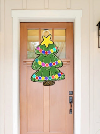 Colorful Christmas Tree Door Hanger