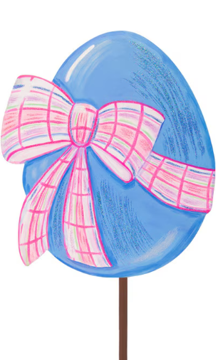 Eggs with Plaid Bows Decor