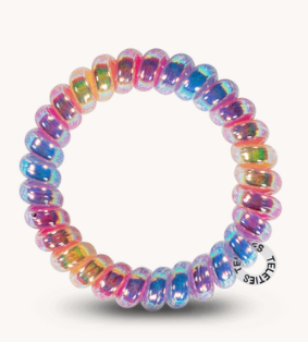 Multicolored beaded bracelet on a white background