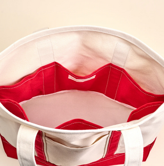 Red Signature Canvas Tote