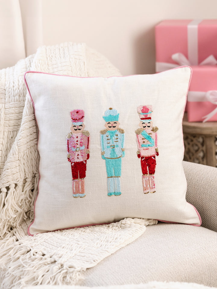 Sequin Nutcracker Pillow