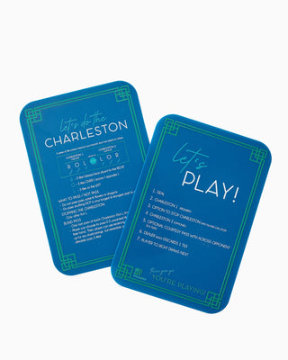 Two blue cards with text on a white background