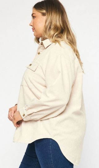 Side Kickin Shacket-Curvy
