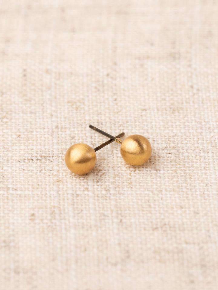 Small Brushed Gold Earring