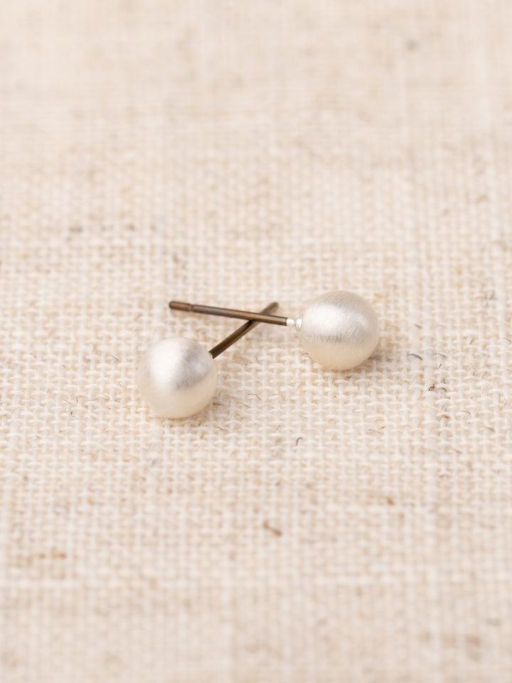 Small Brushed Silver Earring