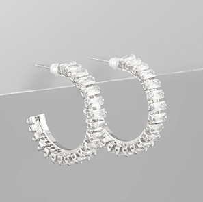 Small Hoop Earring Rhodium