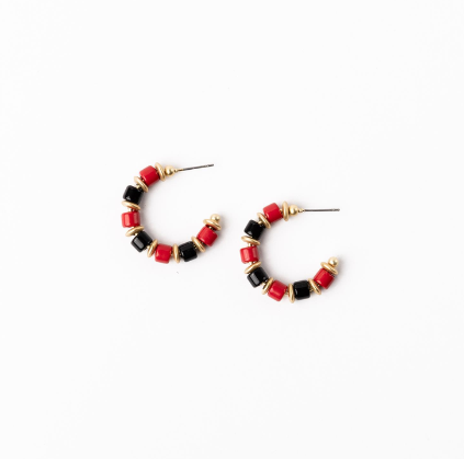 Small Red&Black Cara Earring