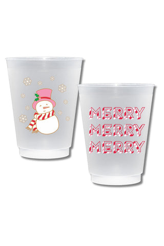 Snowman Candy Cane Flex Cups