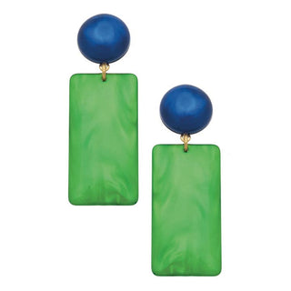 Sophie Marbled Green Resin Earrings