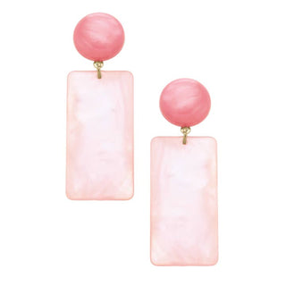 Sophie Marbled Lt Pink Resin Earrings