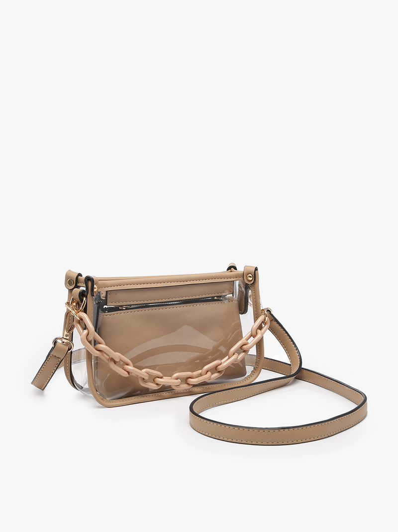 Taupe Jessica Clear Crossbody