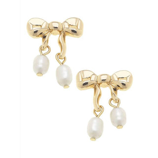 Tessa Pearl Bow Stud Earrings