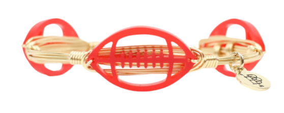 The Acrylic Football Bangle Bracelet - Red