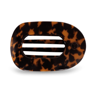 Tortoise Large Flat Round Hair Clip