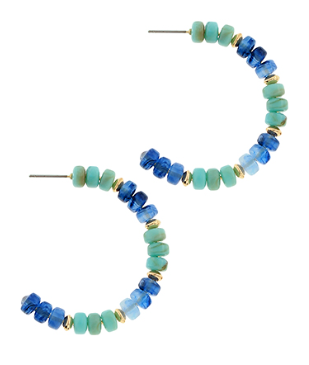 Turquoise Beaded Hoop