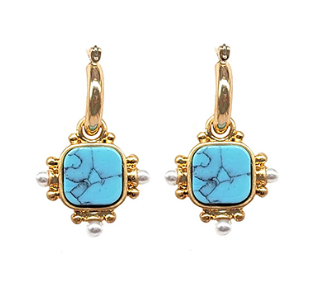 Turquoise Deco Drop Earring