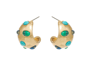 Turquoise Paved Vintage Hoop