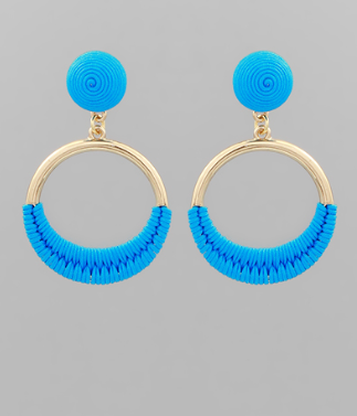 Turquoi Wrapped Circle Earring