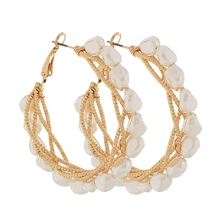 Twisted Pearl Hoop