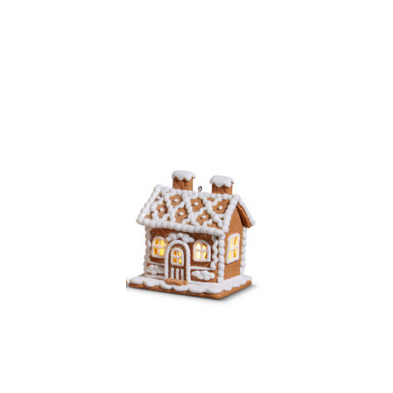 2 Chimney Gingerbread House Ornament