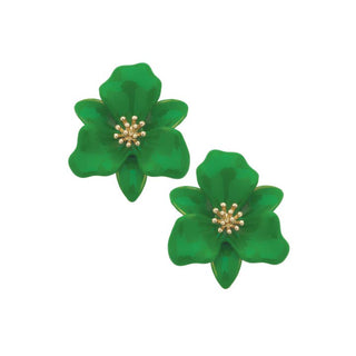 Valentina Flower Green Statement Earrings