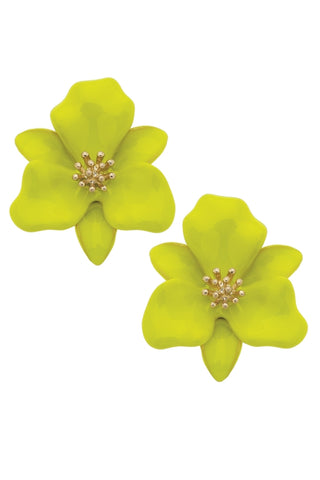 Valentina Flower Yellow Statement Earrings