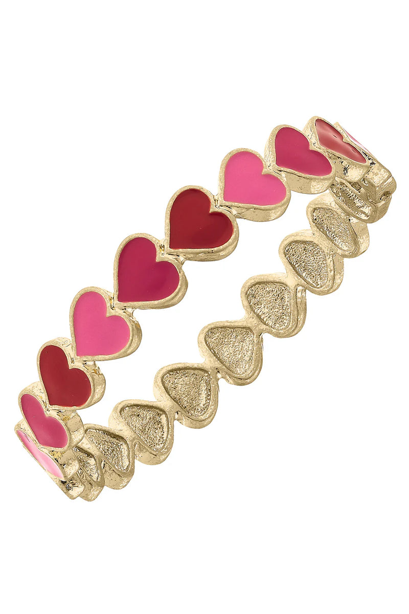 Valentines Enamel Hearts Bangle