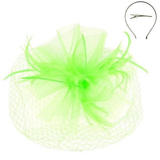 Veiled Mesh Fascinator Lime