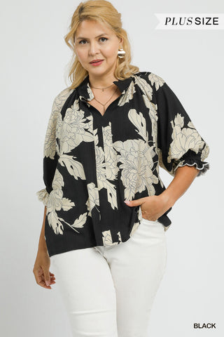 Petals In Motion Top- Curvy