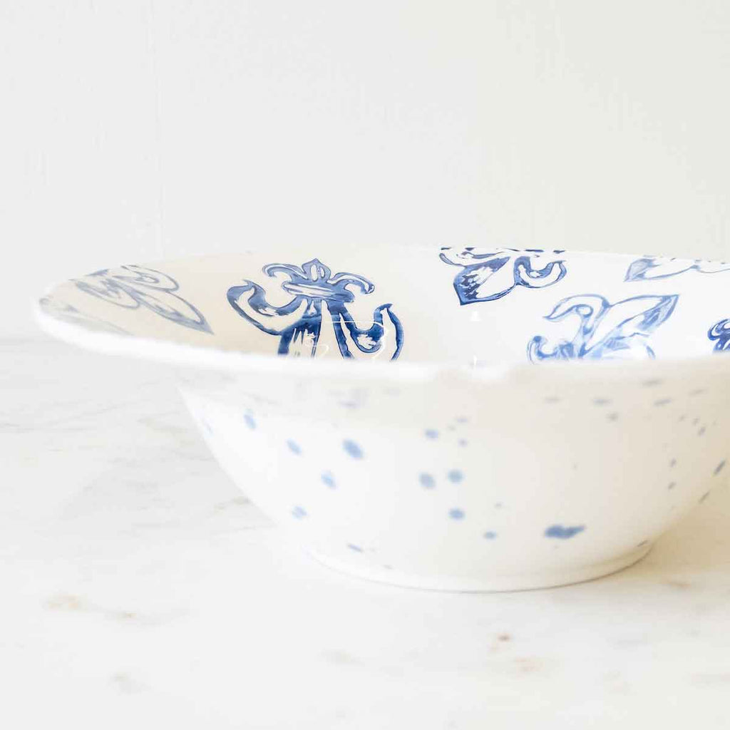 Watercolor Fleur De Lis Serving Bowl