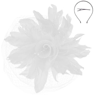 White Feathery Fascinator