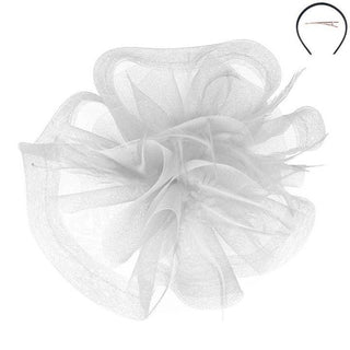 White Linned Fascinator