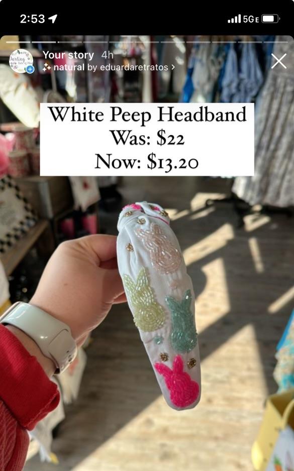 White Peep Headband