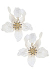 White Resin Flower Earring