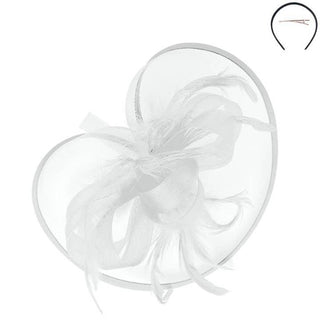 White Satin Trim Fascinator