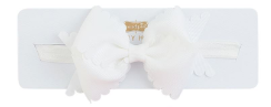 White Scallop Bow Baby Headban